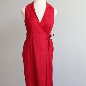 Vintage 80s red wrap dress